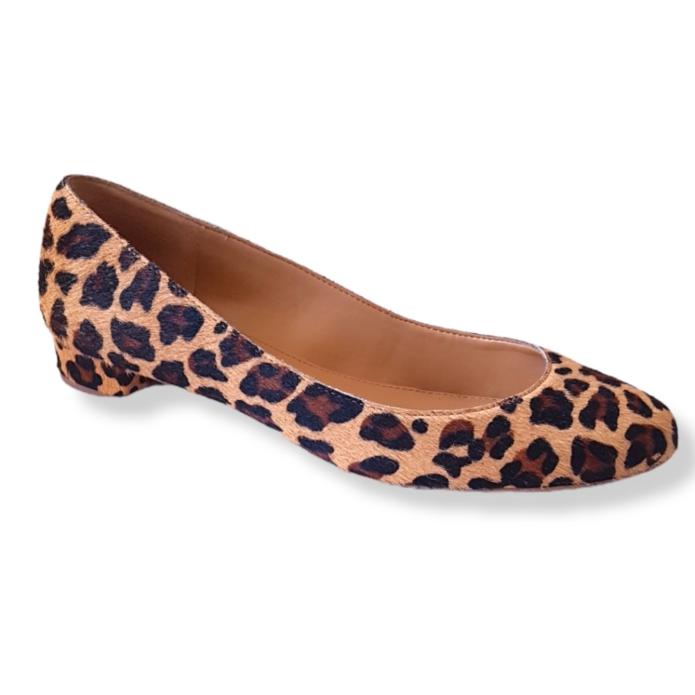 J.CREW Brown Animal Pattern Calf Hair Shoes